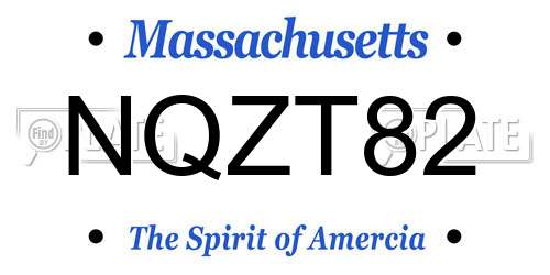 NQZT82 Massachusetts License Plate
