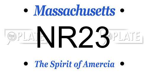 NR23 Massachusetts License Plate