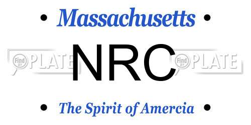 NRC Massachusetts License Plate