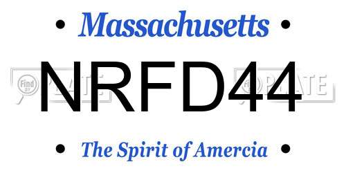 NRFD44 Massachusetts License Plate