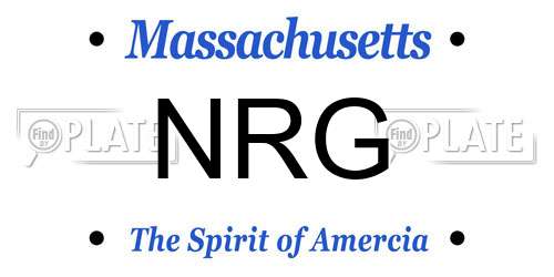 NRG Massachusetts License Plate