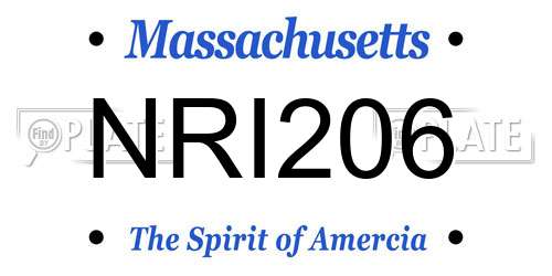 NRI206 Massachusetts License Plate