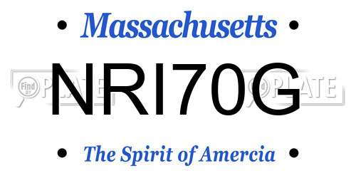 NRI70G Massachusetts License Plate