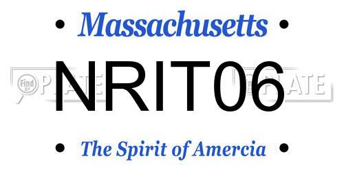 NRIT06 Massachusetts License Plate