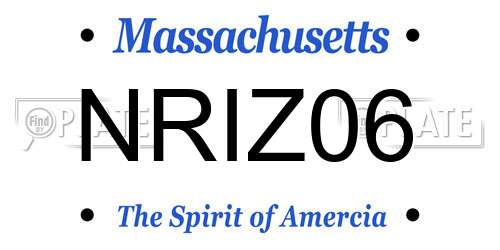 NRIZ06 Massachusetts License Plate