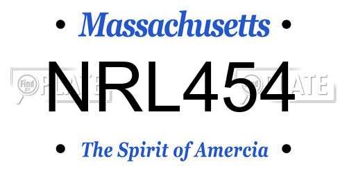 NRL454 Massachusetts License Plate