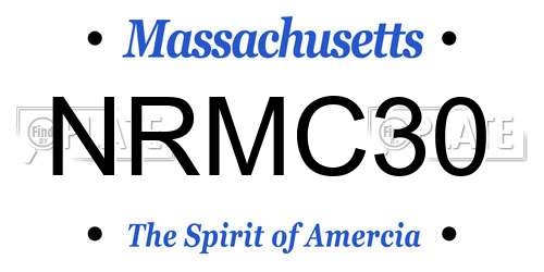 NRMC30 Massachusetts License Plate
