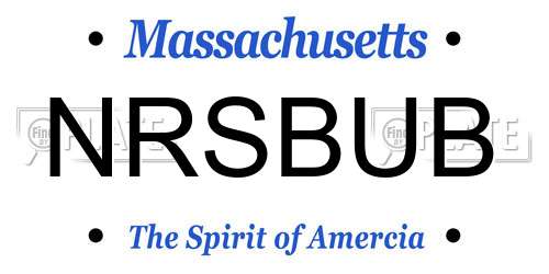 NRSBUB Massachusetts License Plate