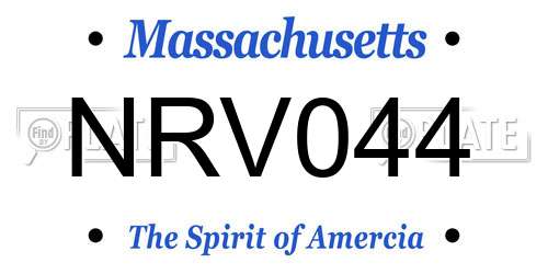 NRV044 Massachusetts License Plate