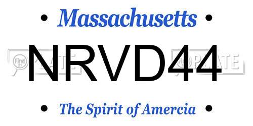 NRVD44 Massachusetts License Plate