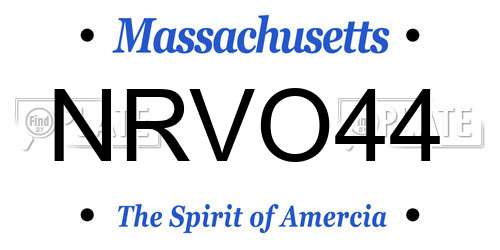 NRVO44 Massachusetts License Plate