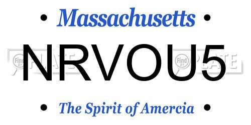 NRVOU5 Massachusetts License Plate