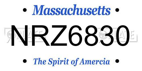 NRZ6830 Massachusetts License Plate