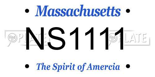 NS1111 Massachusetts License Plate