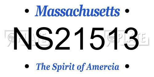 NS21513 Massachusetts License Plate