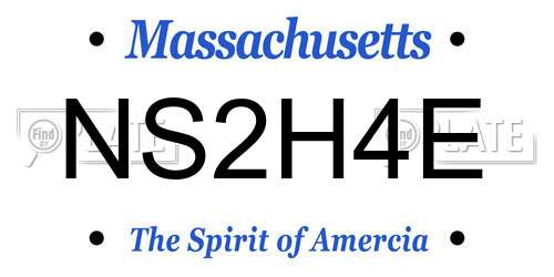 NS2H4E Massachusetts License Plate