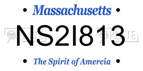 NS2I813 Massachusetts License Plate