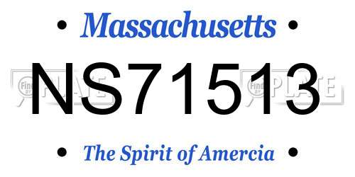 NS71513 Massachusetts License Plate
