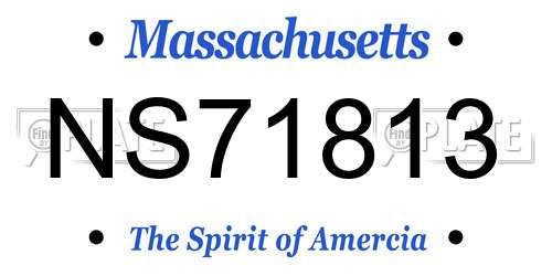 NS71813 Massachusetts License Plate