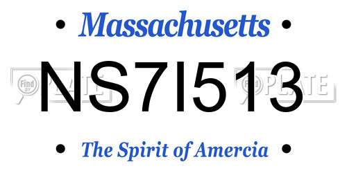 NS7I513 Massachusetts License Plate