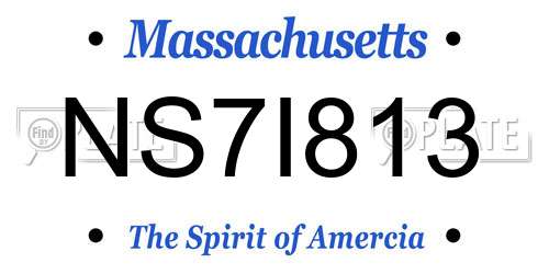 NS7I813 Massachusetts License Plate
