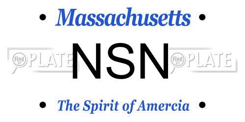 NSN Massachusetts License Plate