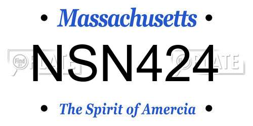 NSN424 Massachusetts License Plate