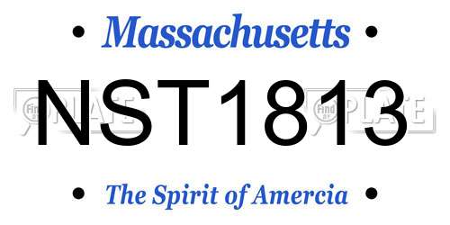 NST1813 Massachusetts License Plate