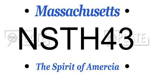 NSTH43 Massachusetts License Plate