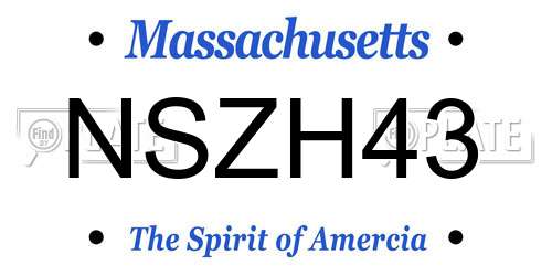 NSZH43 Massachusetts License Plate