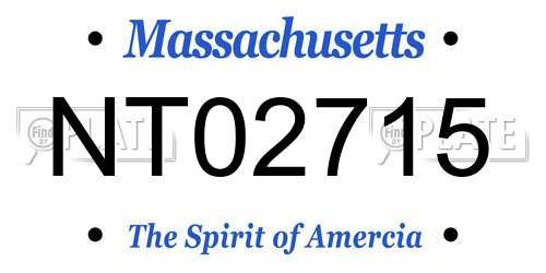 NT02715 Massachusetts License Plate