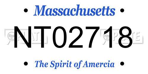 NT02718 Massachusetts License Plate