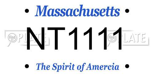 NT1111 Massachusetts License Plate