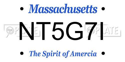 NT5G7I Massachusetts License Plate