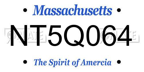 NT5Q064 Massachusetts License Plate