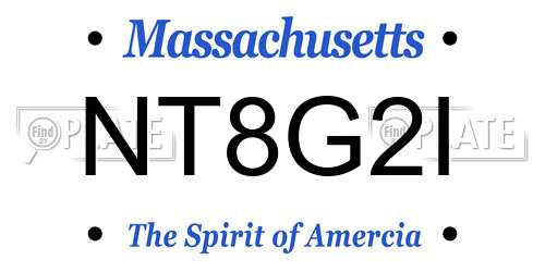 NT8G2I Massachusetts License Plate