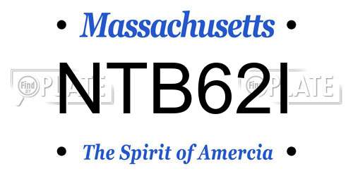 NTB62I Massachusetts License Plate