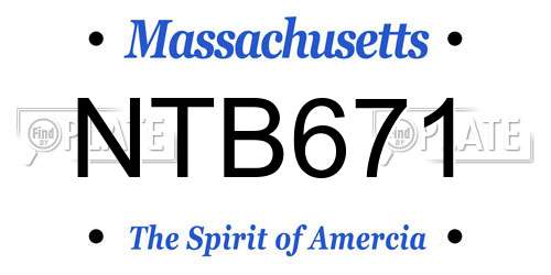 NTB671 Massachusetts License Plate