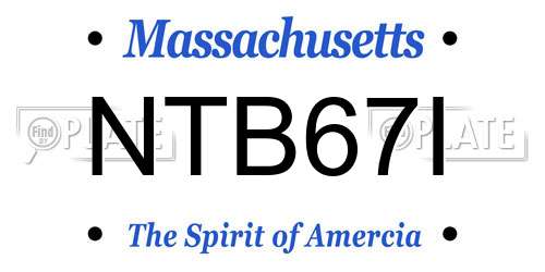NTB67I Massachusetts License Plate