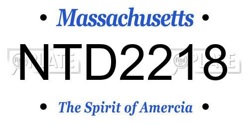 NTD2218 Massachusetts License Plate