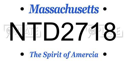 NTD2718 Massachusetts License Plate