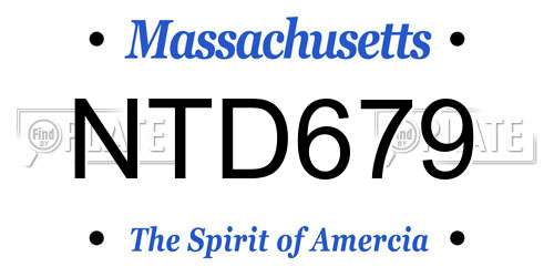 NTD679 Massachusetts License Plate