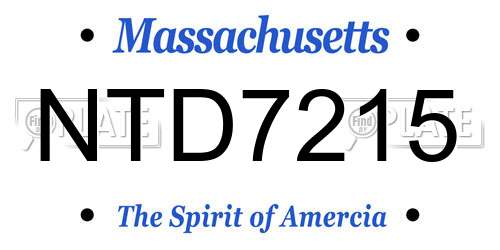 NTD7215 Massachusetts License Plate
