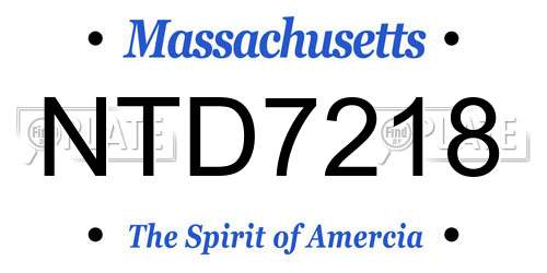 NTD7218 Massachusetts License Plate