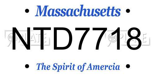 NTD7718 Massachusetts License Plate