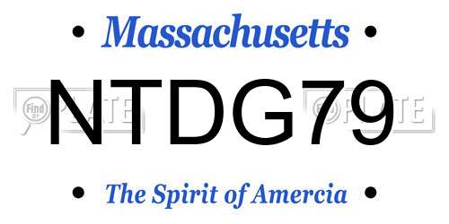 NTDG79 Massachusetts License Plate