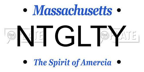 NTGLTY Massachusetts License Plate