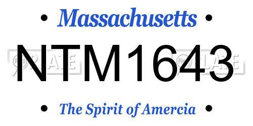 NTM1643 Massachusetts License Plate