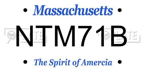 NTM71B Massachusetts License Plate