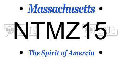 NTMZ15 Massachusetts License Plate
